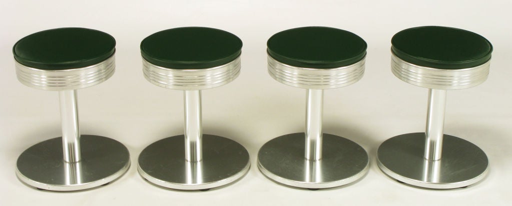 Four Joan Casas y Ortinez Indecasa Aluminum Tabourets