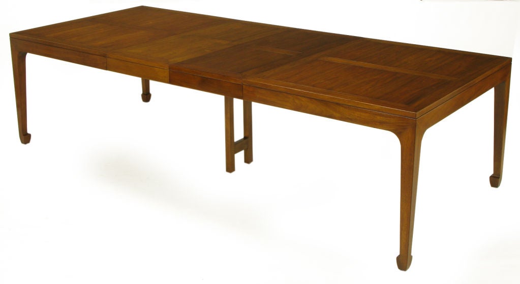 Baker Far East Figured Parquetry Walnut Dining Table 1