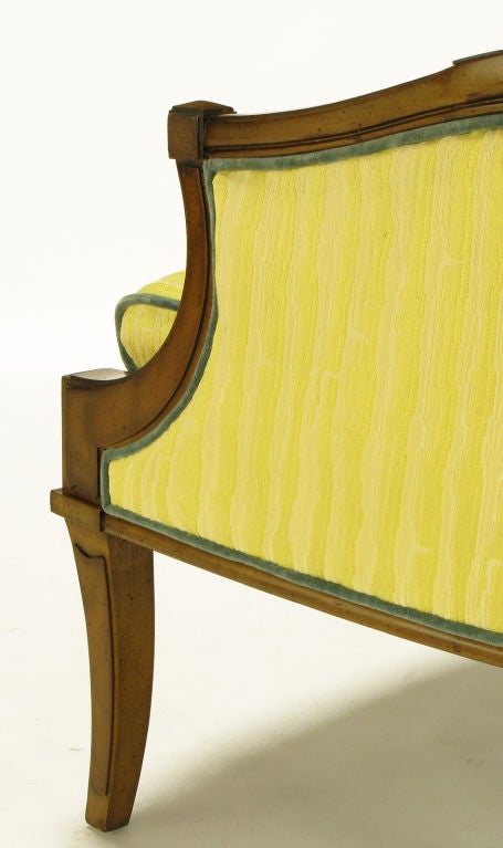Pair Oxford Ltd Saffron Striped Barrel Lounge Chairs 4