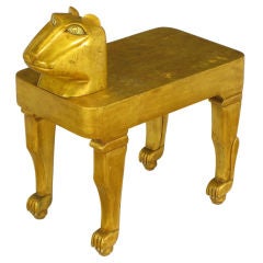 Carved & Gilt Wood Jaguar Table By Diseno Caaesa