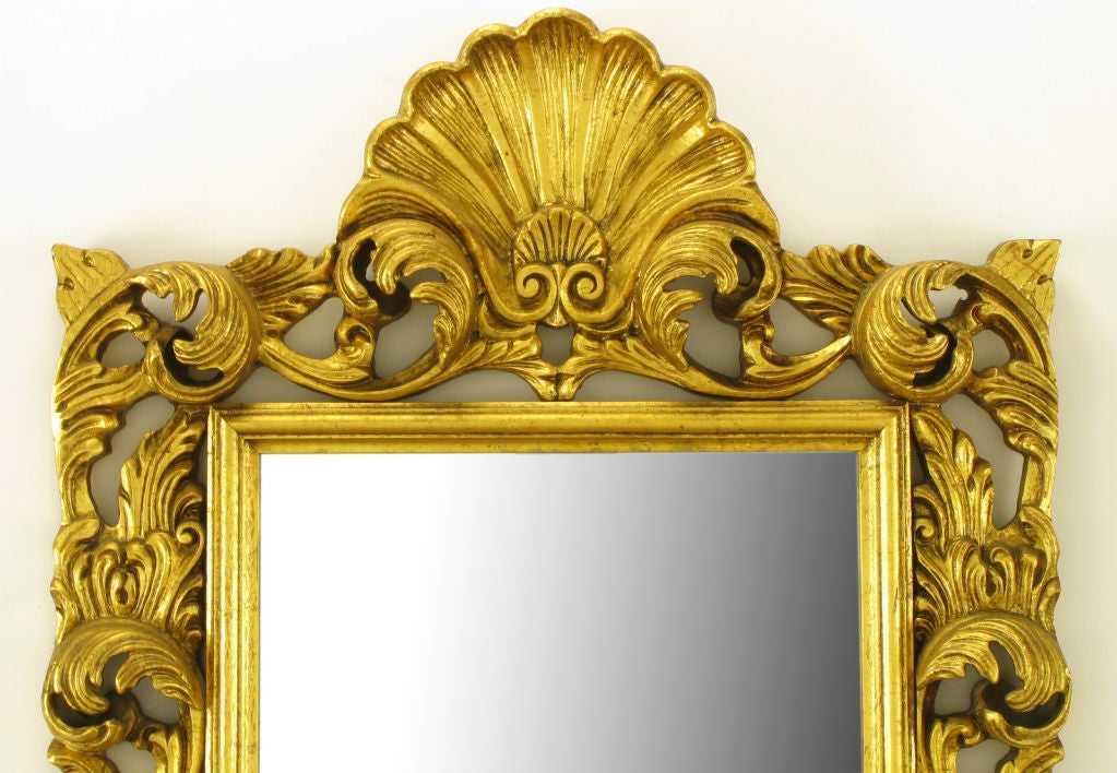 American French Regence Style Shell & Acanthus Leaf Mirror