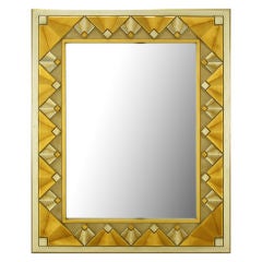 Vintage Deco Revival Mirror In Gold & Silver Leaf Finish
