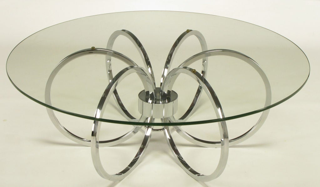 1970s Chrome Ring Coffee Table