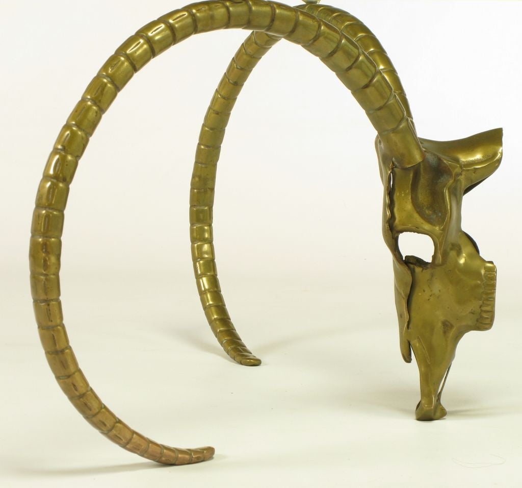 Brass Ibyx Rams' Skull Reverse Horn Coffee Table 1