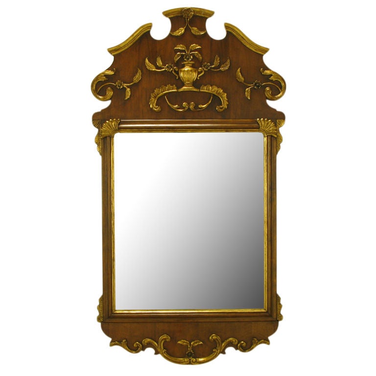 Carved Walnut Parcel-Gilt Italianate Mirror