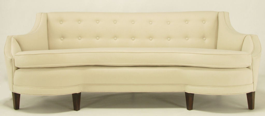 Mid-20th Century Restored 1930s Art Deco Sculptural Sofa In Off White Wool