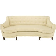 Restored 1930s Art Deco Sculptural Sofa In Off White Wool