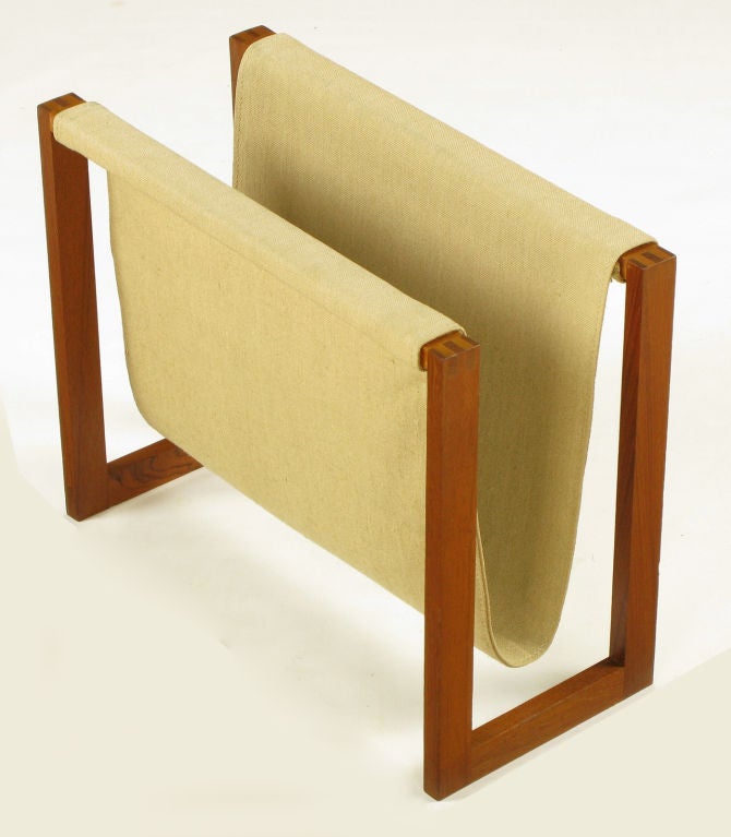 Teak & Canvas Magazine Rack