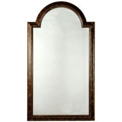 Vintage LaBarge Palladian Arch Top Mirror In Faux Tortoise Finish