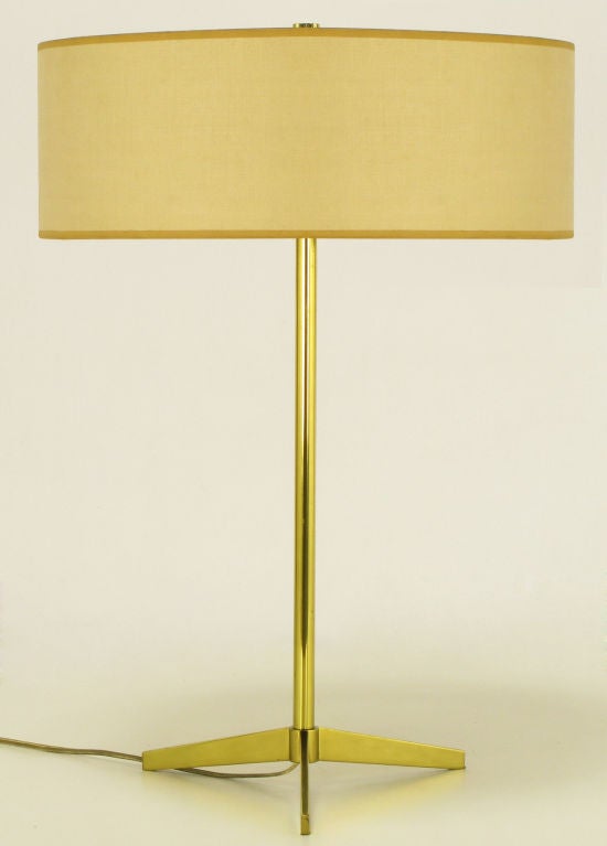 Brass Tripod Base Lightolier Table Lamp at 1stDibs
