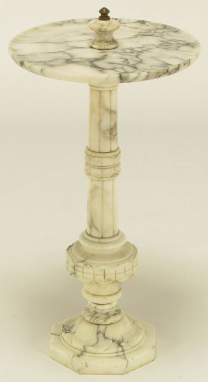 Neoclassical Carved Carrera Marble Gueridon.