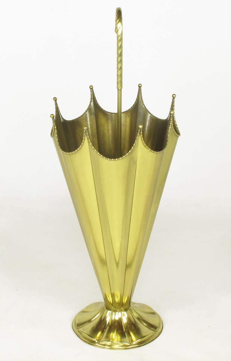 Inverted Umbrella Solid Brass Umbrella Stand 1