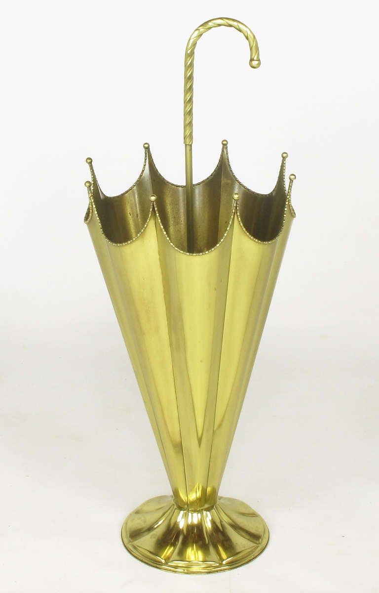 Inverted Umbrella Solid Brass Umbrella Stand 2