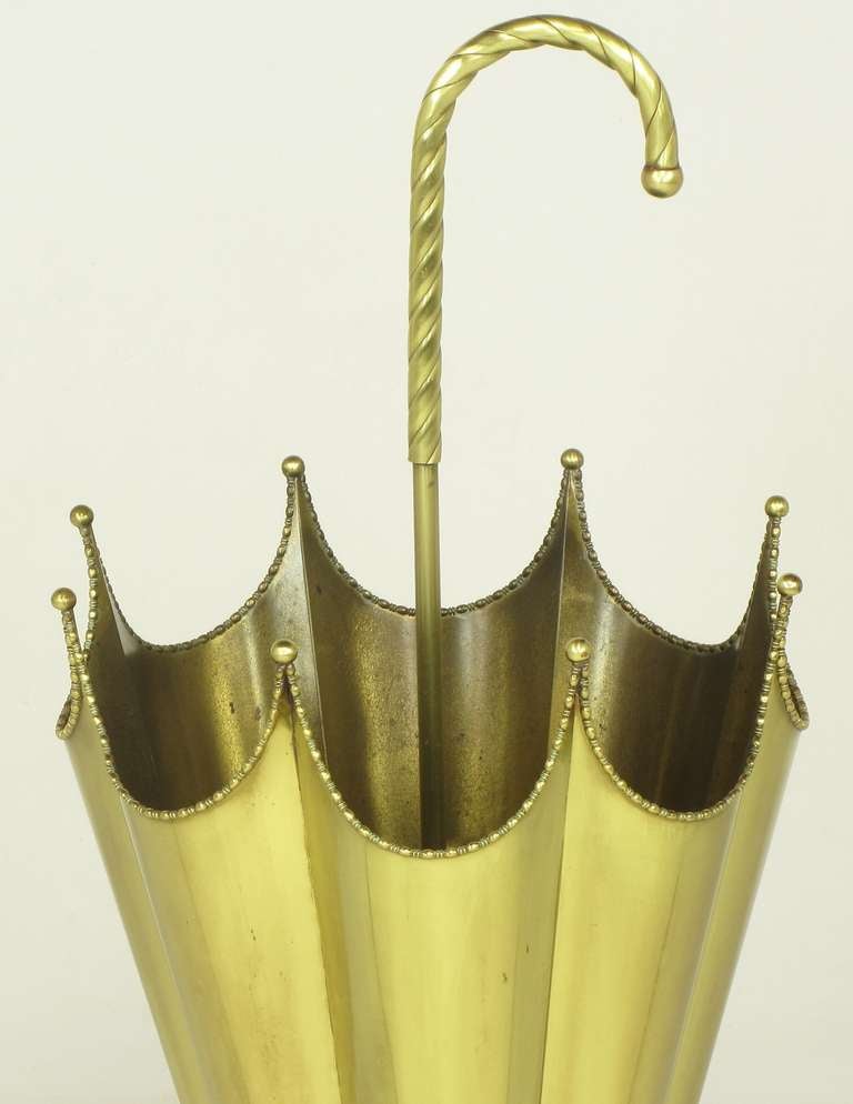 Inverted Umbrella Solid Brass Umbrella Stand 3