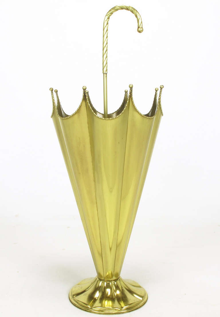 American Inverted Umbrella Solid Brass Umbrella Stand