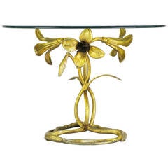 Drexel Gilt Lily Side Table in the Manner of Arthur Court