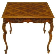 Oak & Mahogany Parquetry Top French Regence Style Game Table