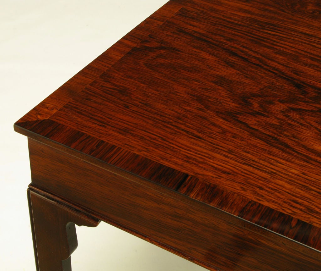 1940s Pair Custom Rosewood & Mahogany End Tables 2