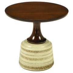 John Van Koert For Drexel Walnut 
Porcelain Side Table