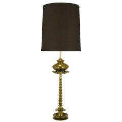 44" French Moderne Solid Brass Segmented Table Lamp