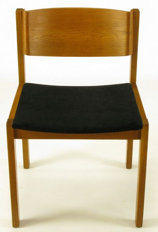Mid-20th Century Set Four Harvey Probber Bleached & Bent Mahogany Dining Chairs