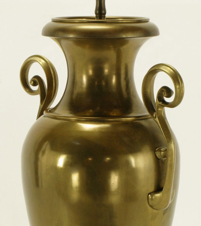 American Chapman Brass Urn Form Table Lamp, circa 1972 For Sale