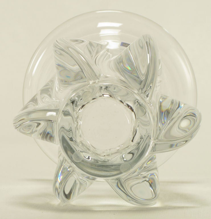 1970s Sevres Spiral Body Crystal Vase. 1