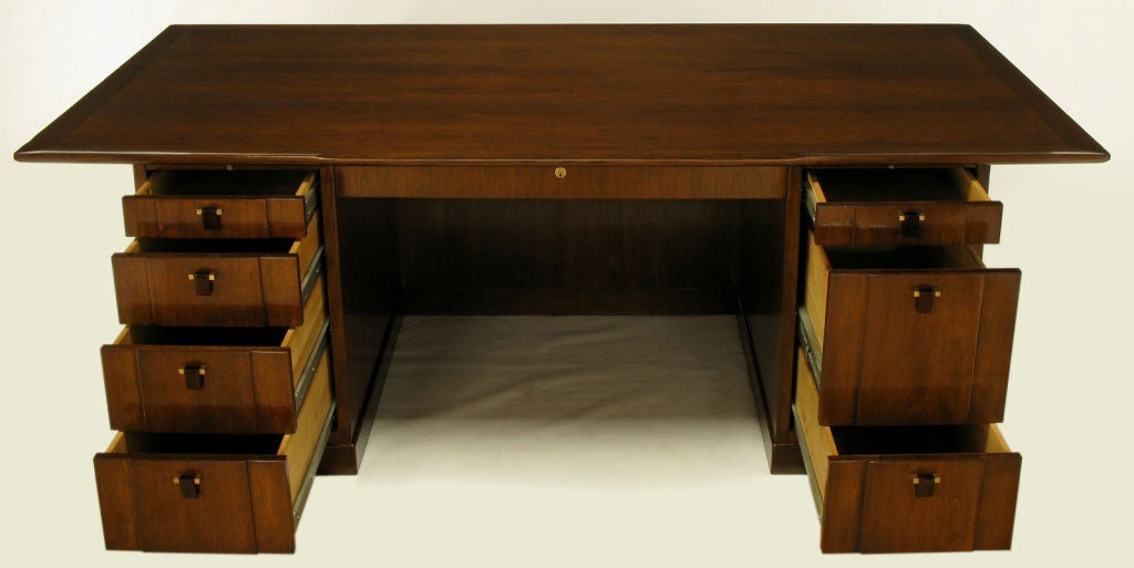 American Edward Wormley Walnut & Rosewood Executive Desk
