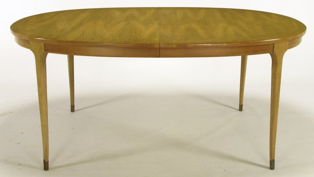 Mid-20th Century Bleached & Figured Walnut Oval Dining Table