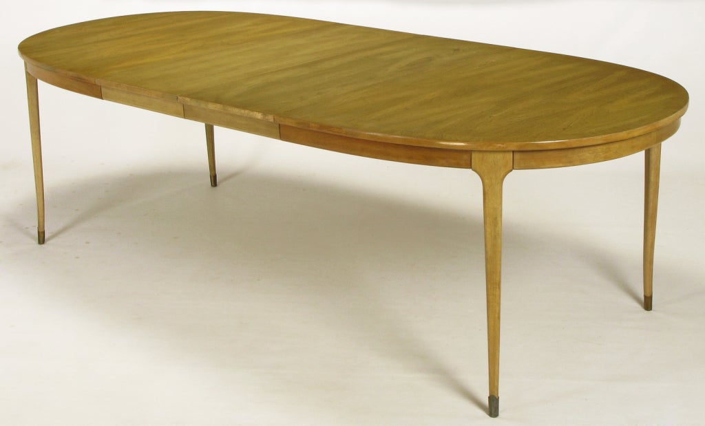 Bleached & Figured Walnut Oval Dining Table 3