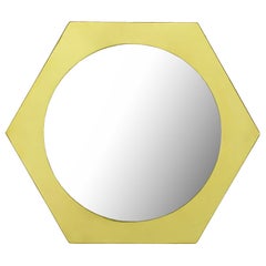 La Barge Hexagonal Solid Brass Frame Mirror.