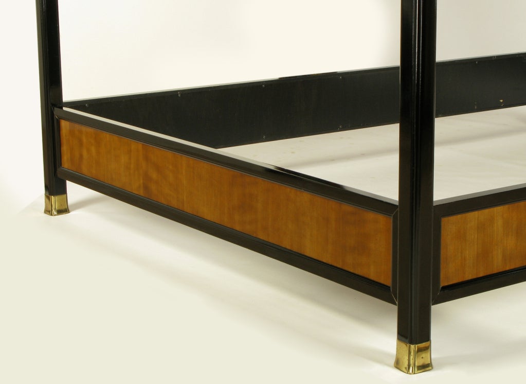 Henredon Mirror, Black Lacquer, and Walnut Queen Canopy ...