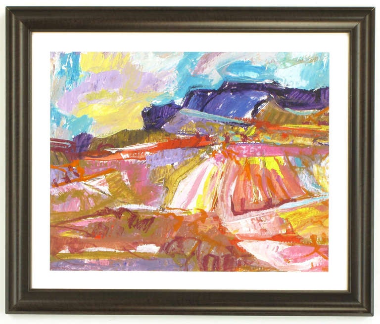 Jean Krille' (1923-1991) abstract mountain desert scene 