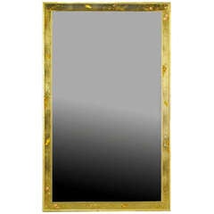 50" LaBarge Hand Painted & Gilt Beveled Wall Mirror 12