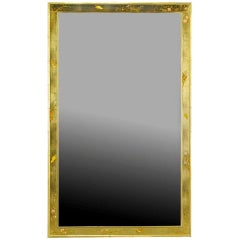 LaBarge Hand-Painted and Gilt Bevelled Wall Mirror
