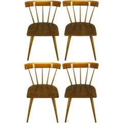 Four Paul McCobb Dark Maple Spindle-Back Dining Chairs 5