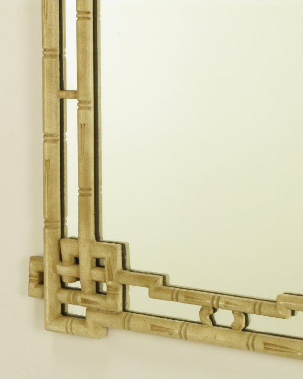 Resin Large Lacquered Chinese Chippendale Mirror