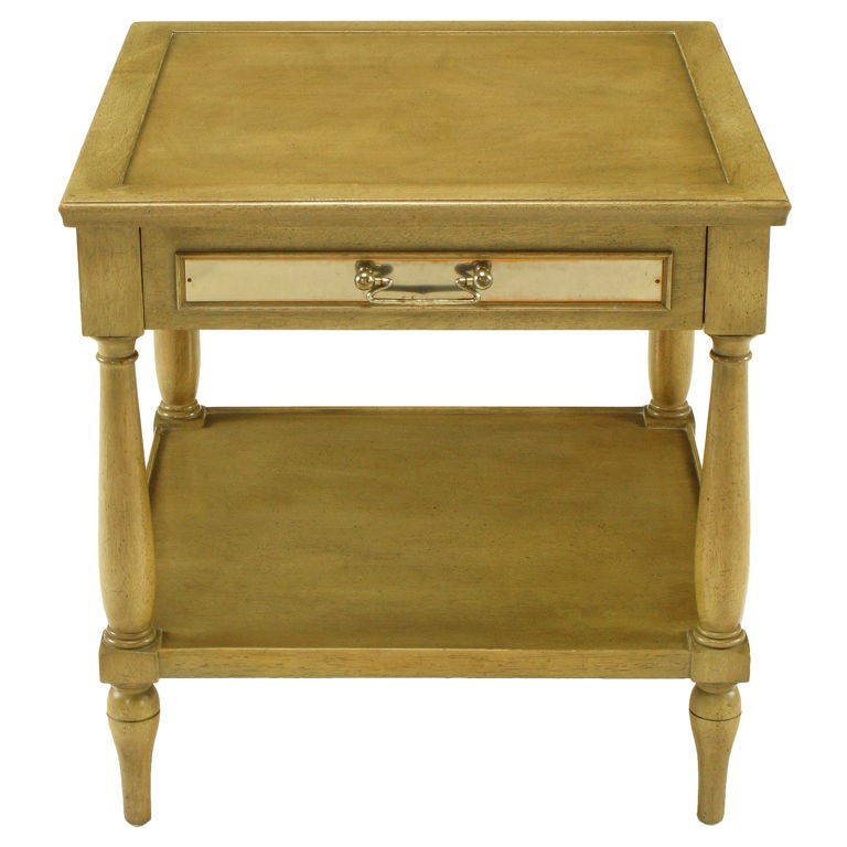 Fine Arts Furniture Co. Driftwood Glazed Mahogany Side Table For Sale