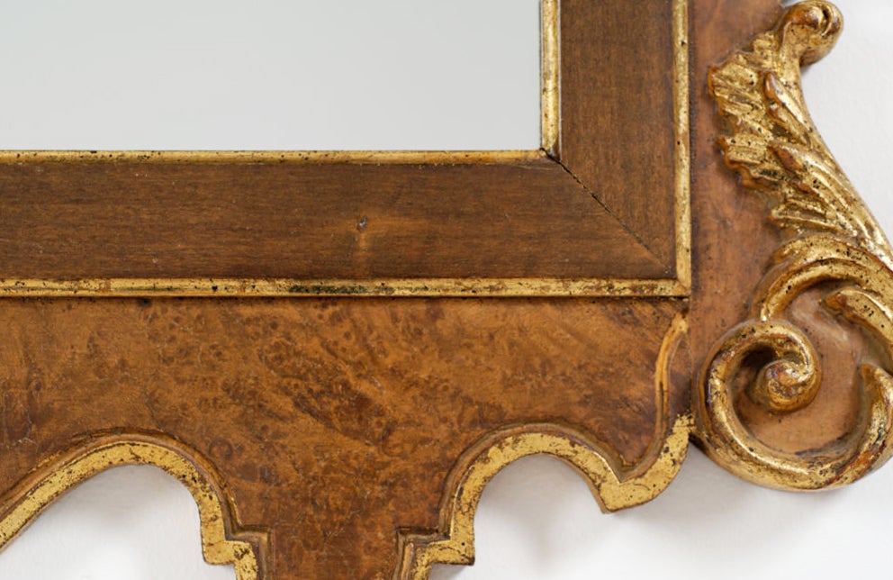 La Barge Italian Burl & Gilt Georgian Style Mirror 1