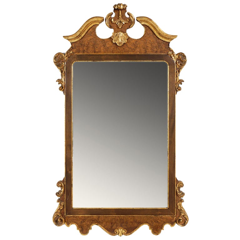 La Barge Italian Burl & Gilt Georgian Style Mirror