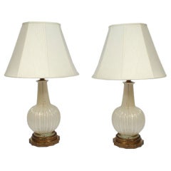 Elegant 1940s Murano Glass Table Lamps