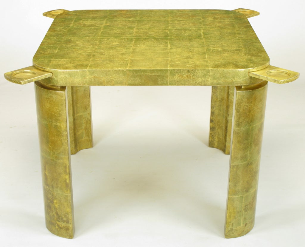Lorin Marsh Square Gilt Game Table By Gene Jonson & Marcius