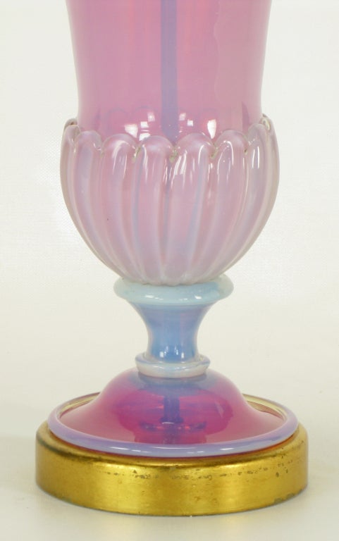 Opalescent Murano Glass Vase-Form Table Lamp 1