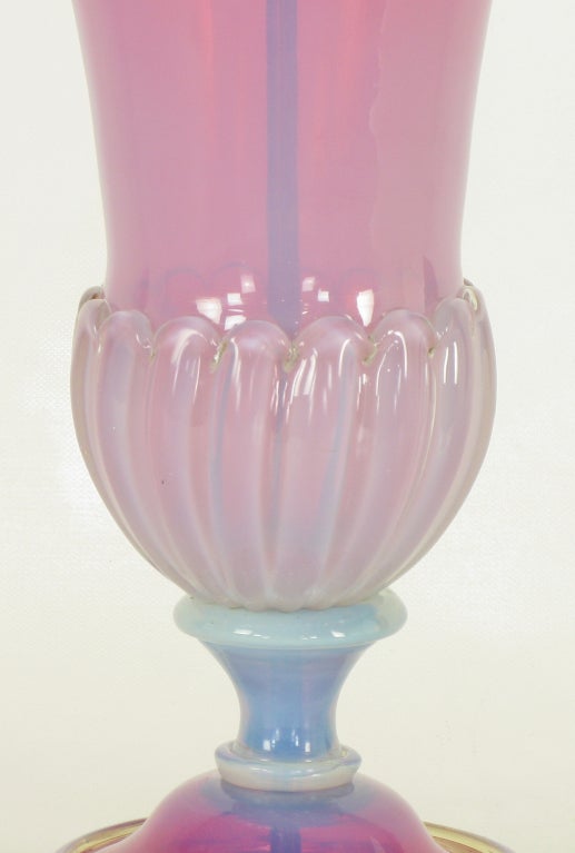 Opalescent Murano Glass Vase-Form Table Lamp 2