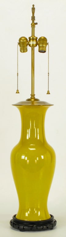 American Warren Kessler Ochre Glaze Vase Form Table Lamp