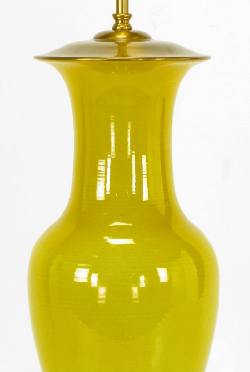 Mid-20th Century Warren Kessler Ochre Glaze Vase Form Table Lamp