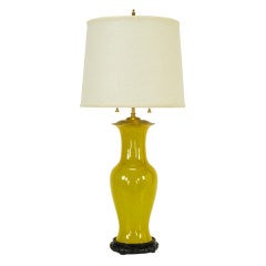 Retro Warren Kessler Ochre Glaze Vase Form Table Lamp