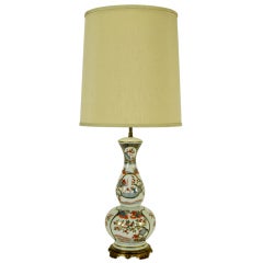 French Artist Painted Chinoiserie Porcelain Table Lamp