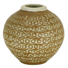 Retro Umber Earthen Pottery Vase By Tomiya Matsuda (1939-2011)