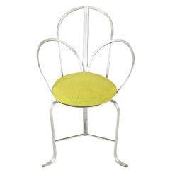 Incised Iron Three-Leg Side Chair After Mathieu Mategot 1